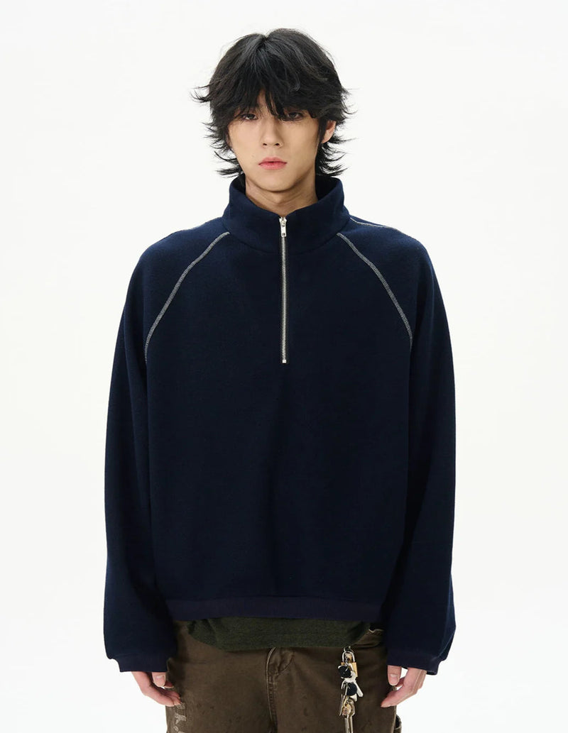 Half Zip Fleece Pullover Sweatshirt
