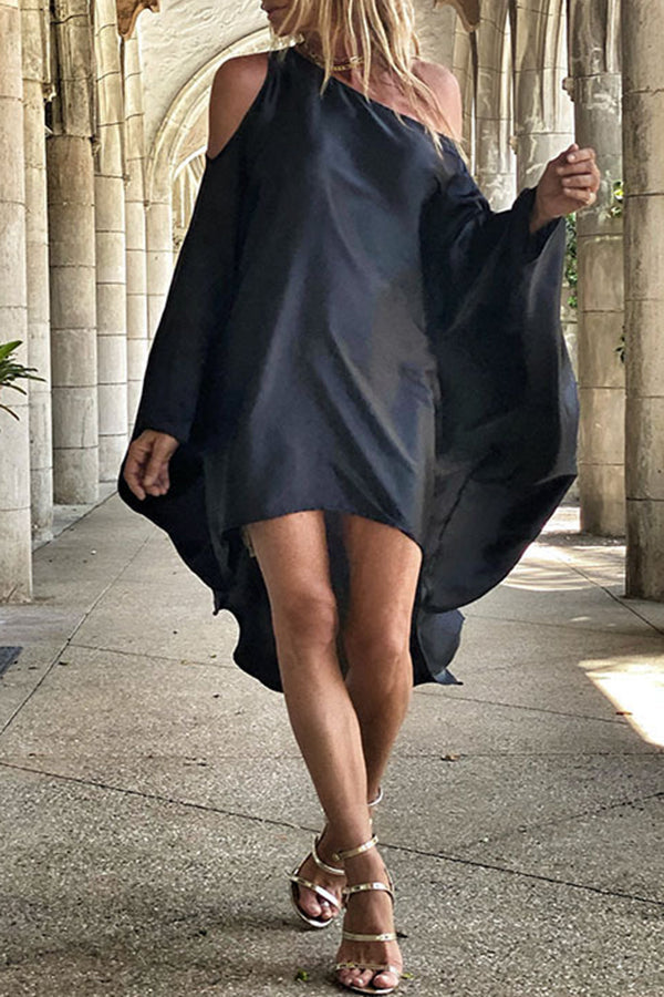 Unique Printed One Shoulder Cover Up Maxi Dress