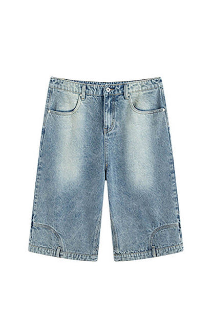 Inverted Wide Leg Denim Shorts