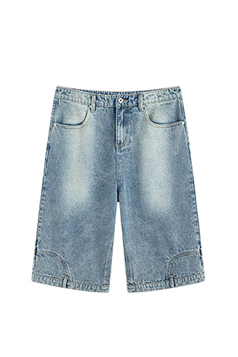 Inverted Wide Leg Denim Shorts