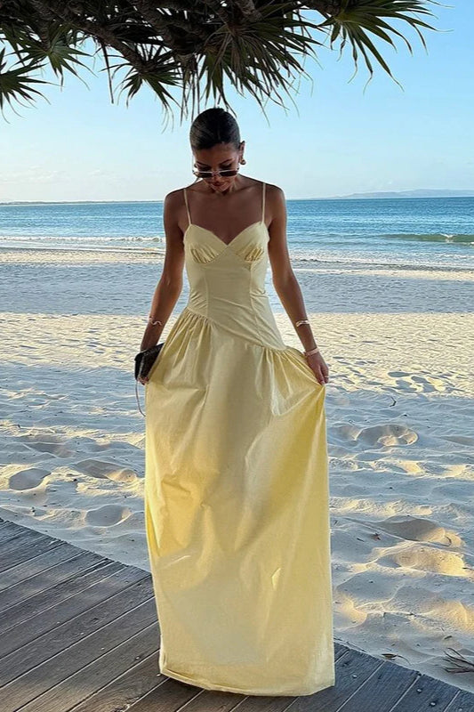 A-line Strap Dress Slim Fit Maxi Dress