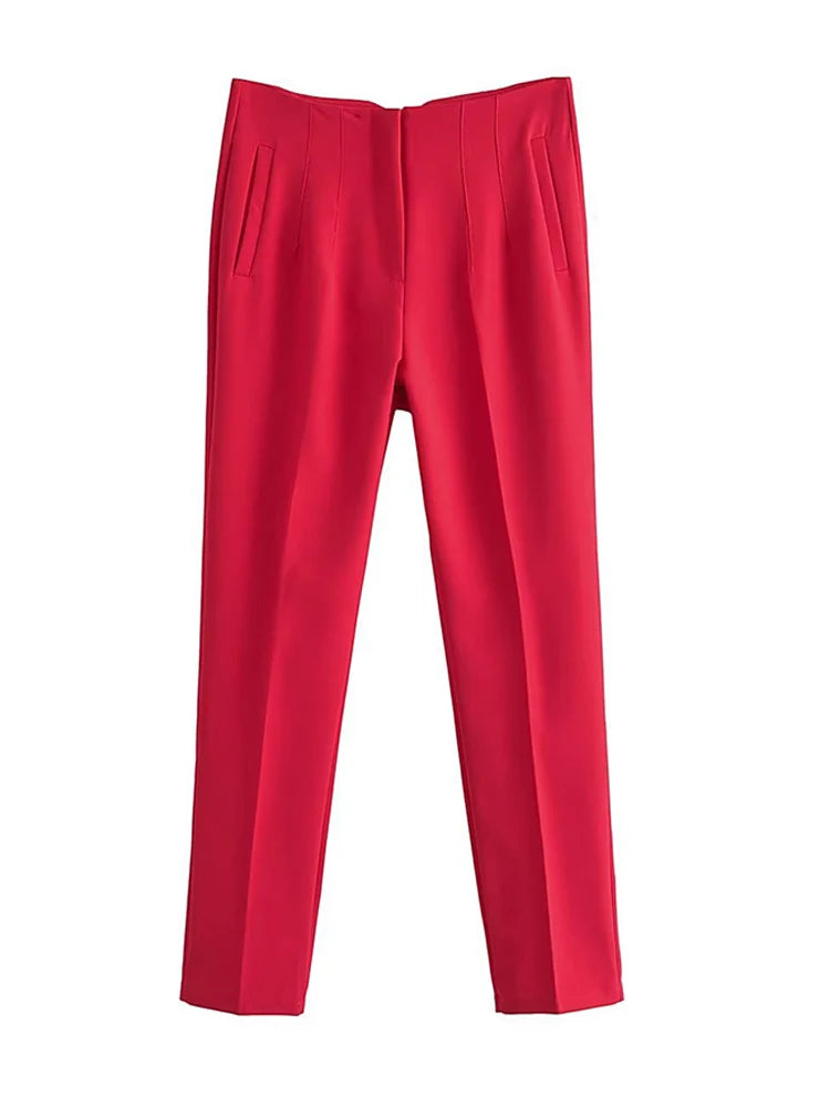 Classic ’s Pencil Pants Spring Basic High Waist Straight Pant Female Slim Ankle Length Trouser Pantalones