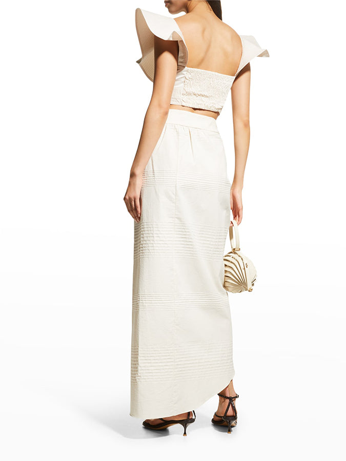 Ruffled Split Swimsuit and Beach Skirt