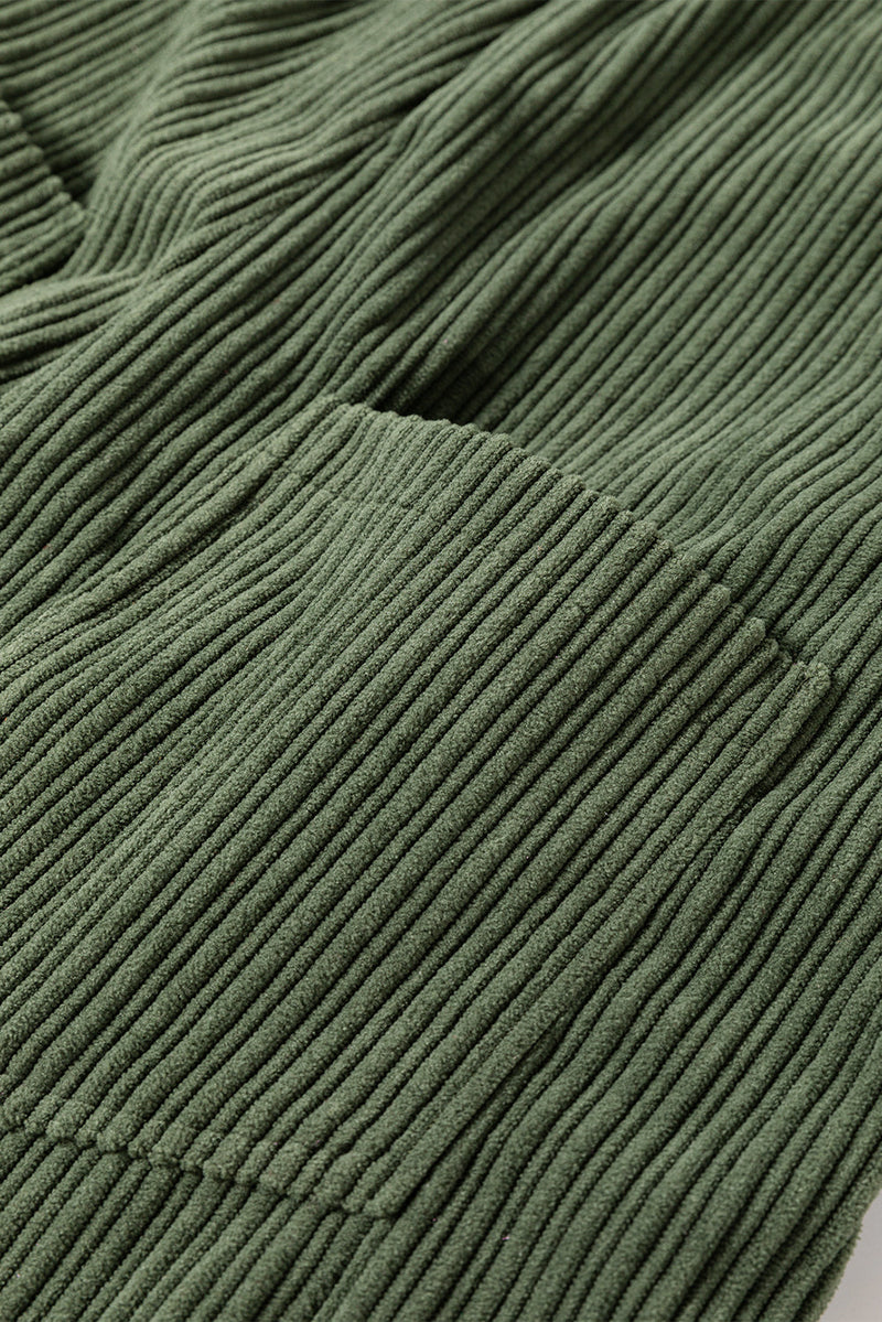 Color Pocketed Corduroy Overall