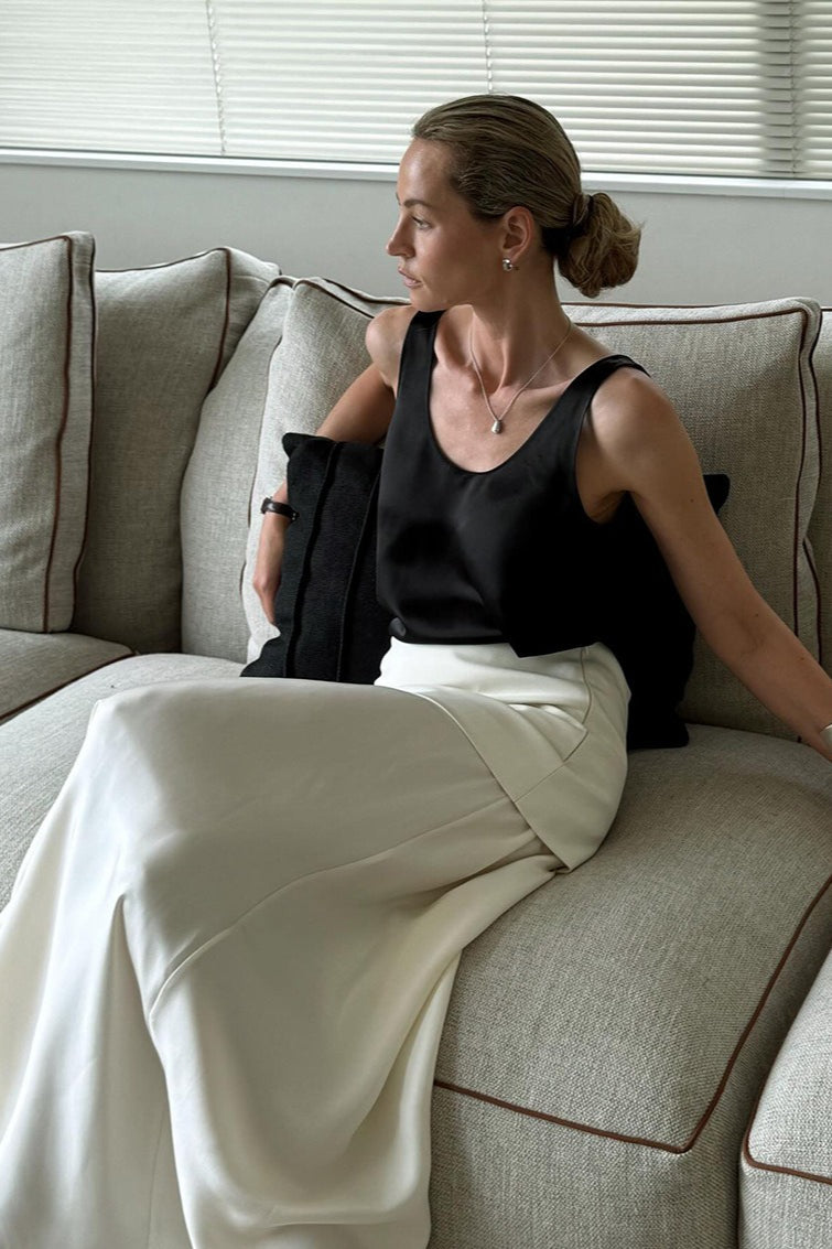 Satin High-waist Maxi Skirt