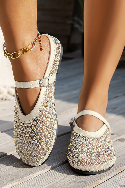 Fashionable Rhinestone French Buckle Sandals