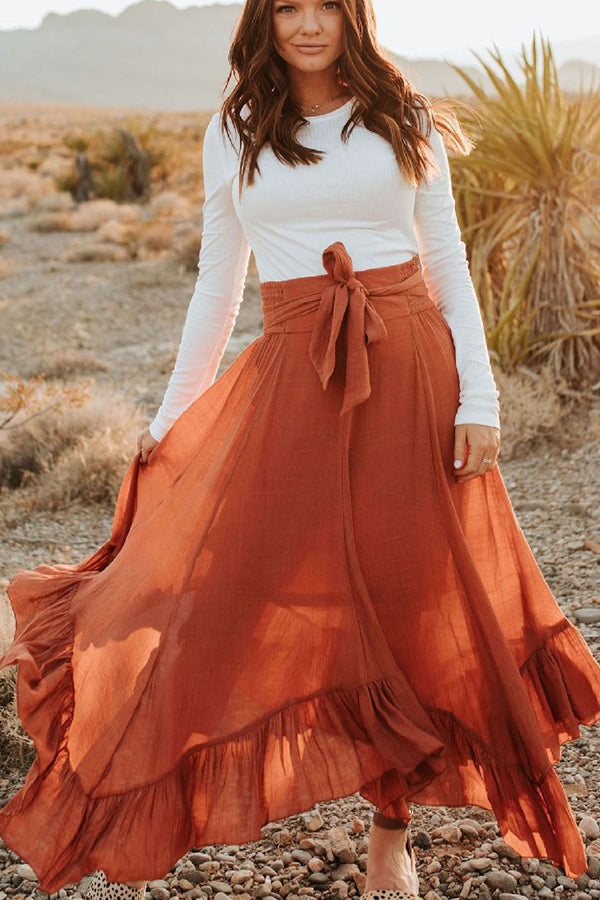 High Waist Irregular Splicing All-match Skirt