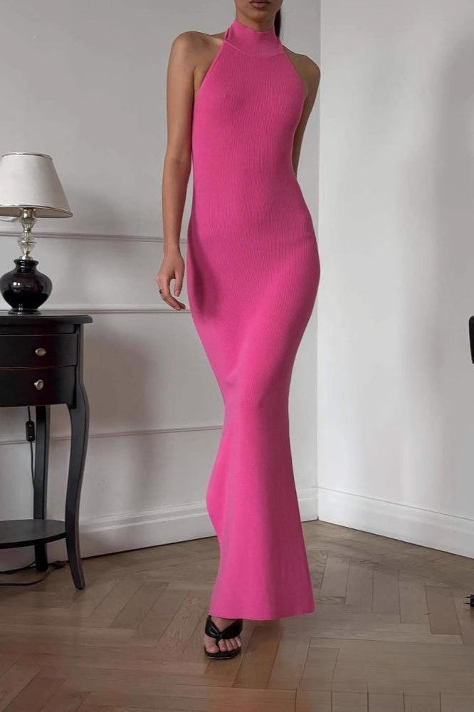 Bodycon Halter Maxi Dress