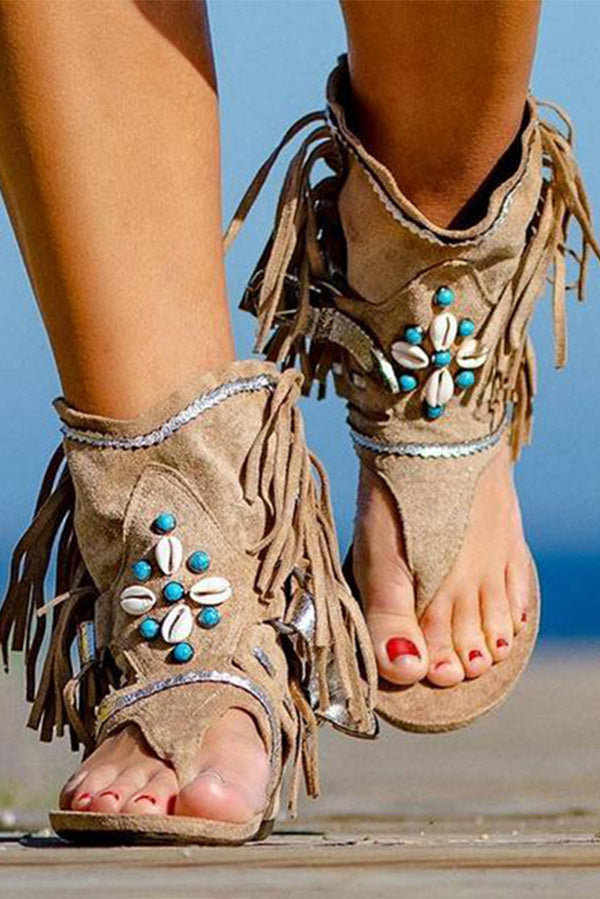 Retro Tassel Roman Beach Shoes