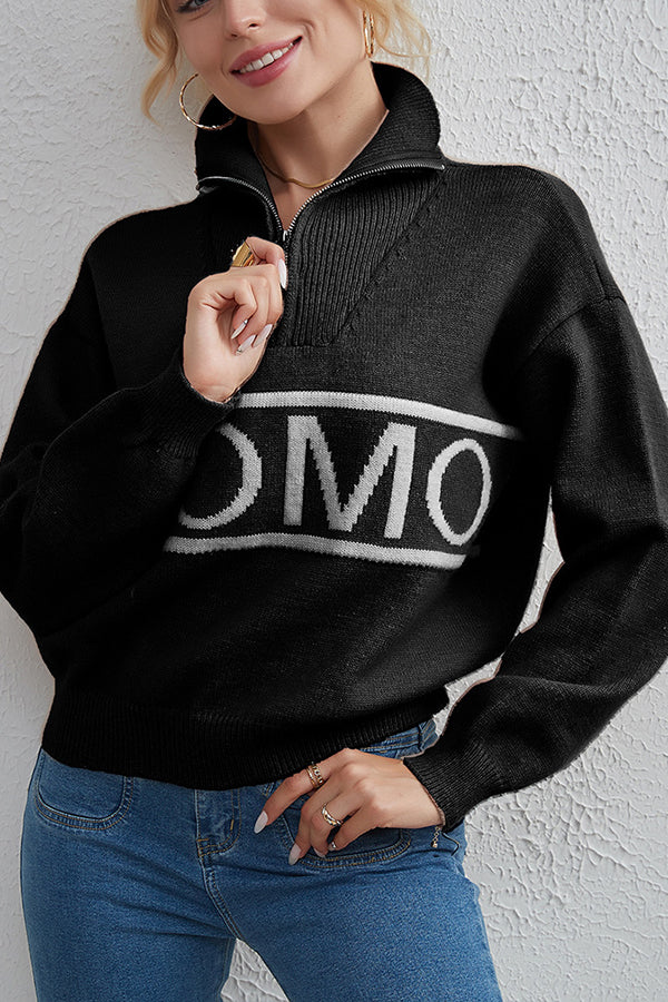Design Letter Knit Sweater