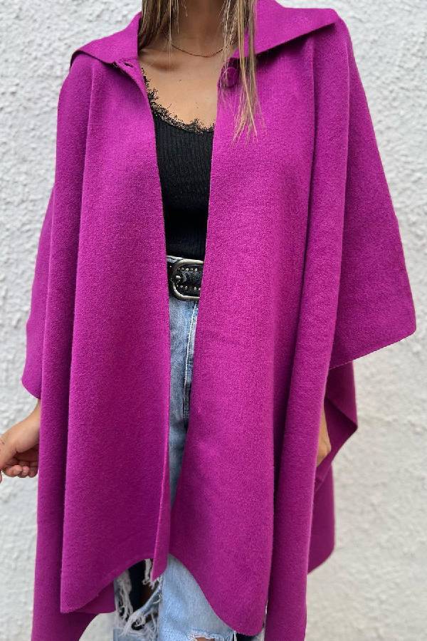 Color Cardigan Loose Single Button Windbreaker Jacket
