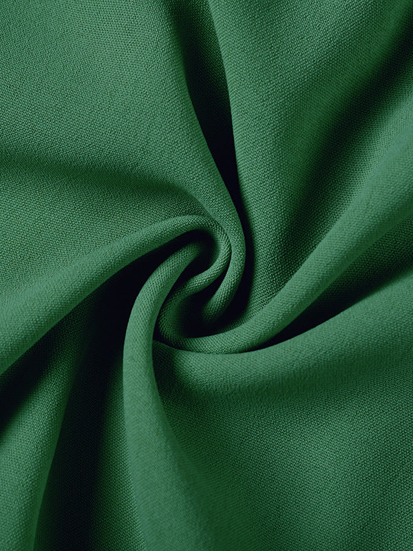 Loose Sleeveless Pleated Color Split-joint Tied Waist V-neck Maxi Dresses