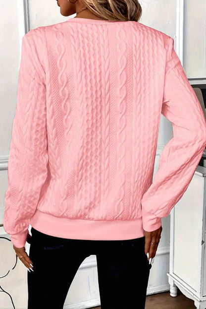Color Long Sleeve Round Neck Zipper Sweatshirt