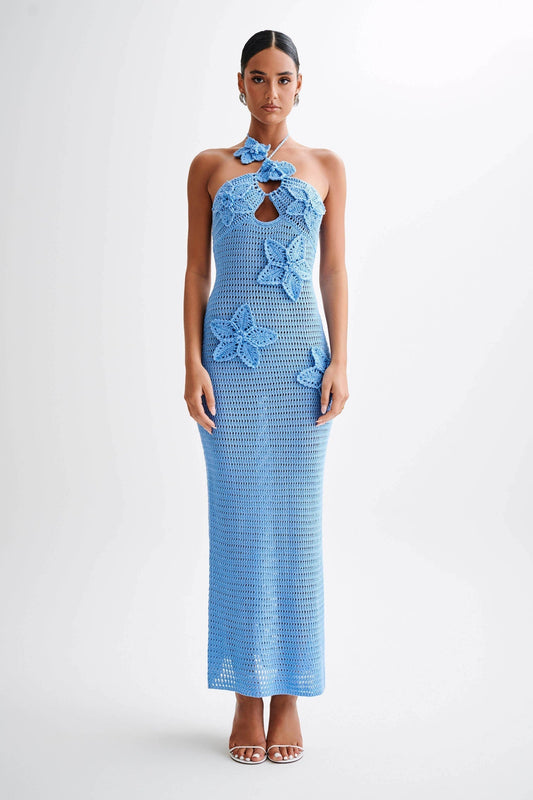 Beverly Appliqué Crochet Maxi Dress