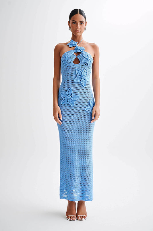 Beverly Appliqué Crochet Maxi Dress
