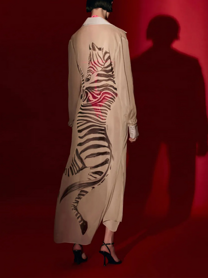 Zebra Print One Piece Swimsuit and Shirt Long Skirt
