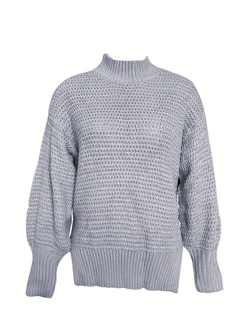 Mock Neck Chunky Knit Sweater Ey8521