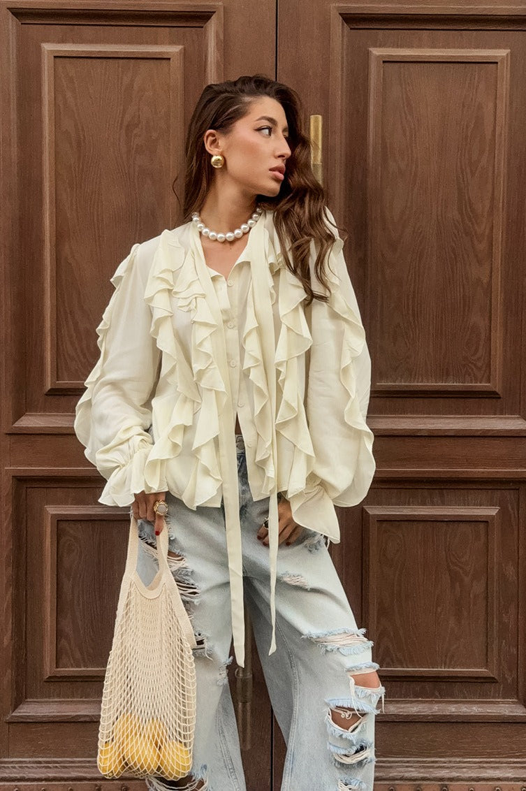 Tencel Loose Long-sleeve Blouse