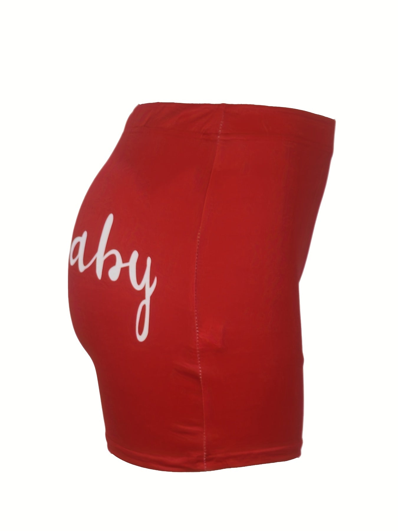 Santa Baby Print Skinny Shorts Hf2104