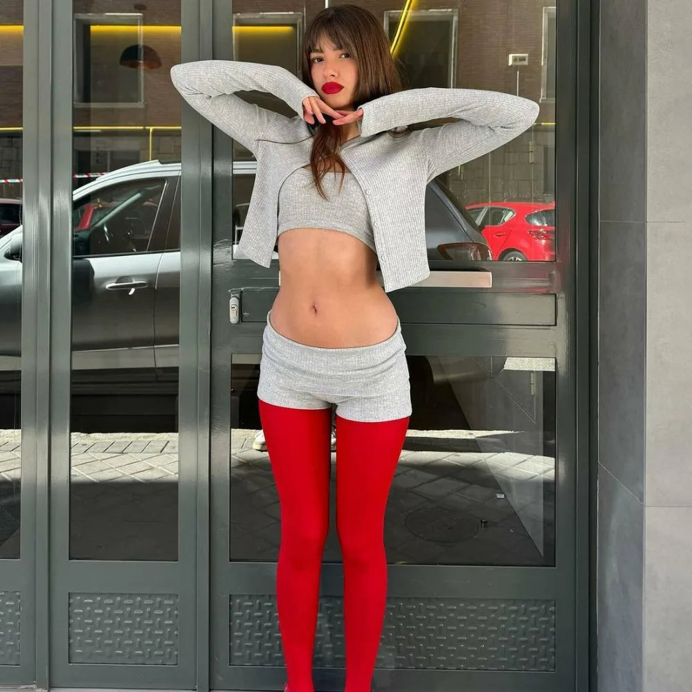 Tights Leggings Bodycon Red See Through Lingerie Femme Pantyhose Summer New Slim Lace Stockings Woman Lingerie