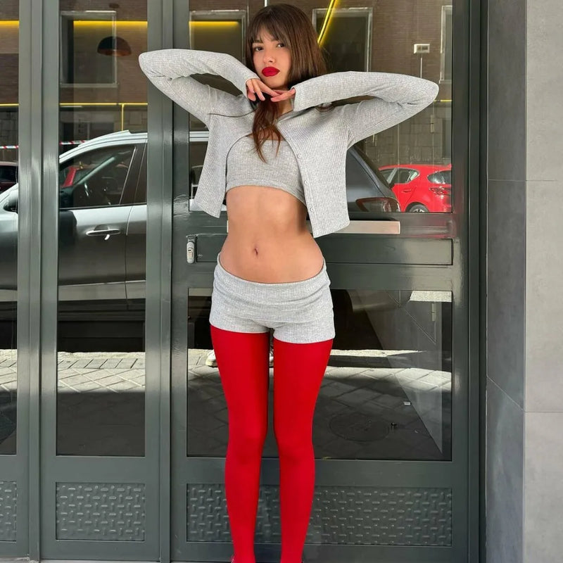 Tights Leggings Bodycon Red See Through Lingerie Femme Pantyhose Summer New Slim Lace Stockings Woman Lingerie