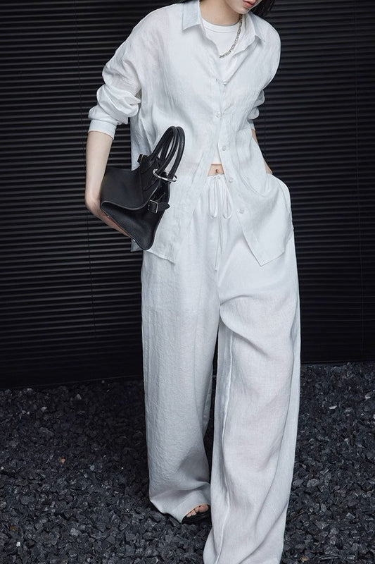 Cotton Linen Wide Leg Pant