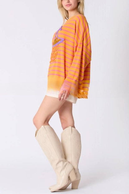Halloween Ghost Embroidered Sweater Loose Top