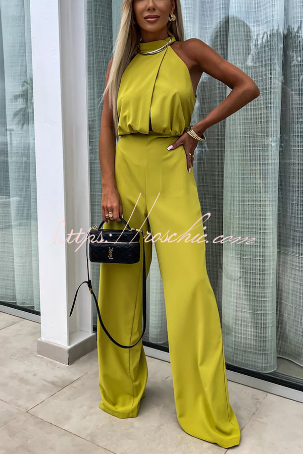 Fashionable Color Sleeveless Hollow Slim Fit Jumpsuit