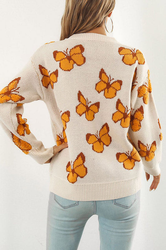 Three-dimensional Butterfly Loose Autumn and Winter Long-sleeved Sweater