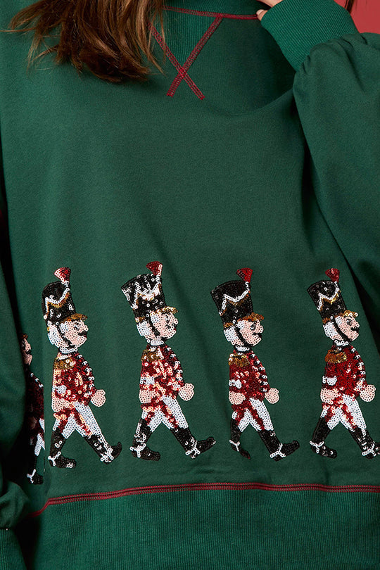 Christmas Soldier Sequined Long Sleeve Sweatshirt