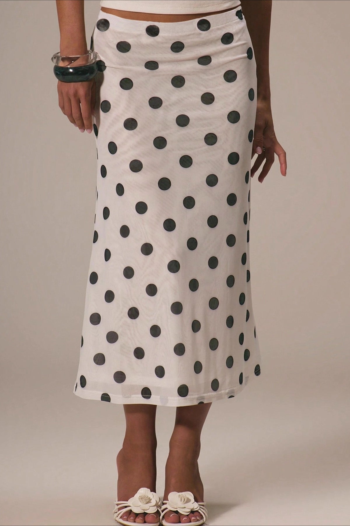 Polka Dot A-line Skirt