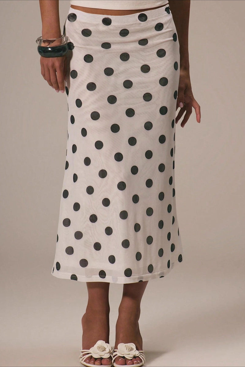 Polka Dot A-line Skirt