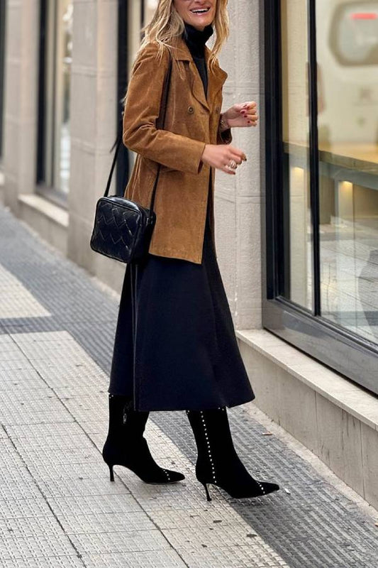 Brown Suede Trench Coat