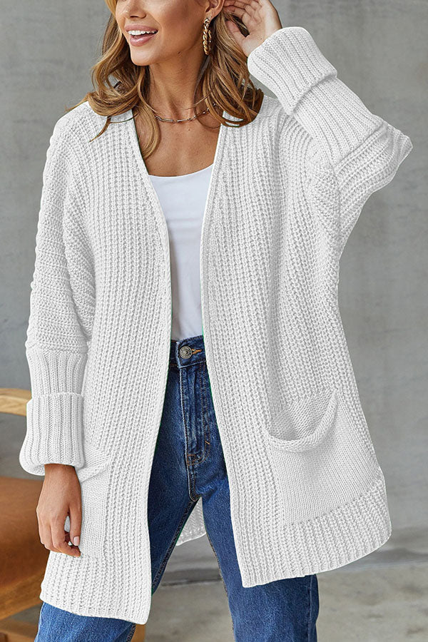 Loose Mid Length Sweater Cardigan Coat Large Size
