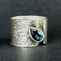 Silver & Crystal Drop Ring