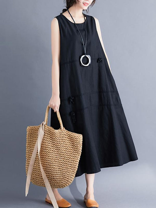Sleeveless A-line Long Dress