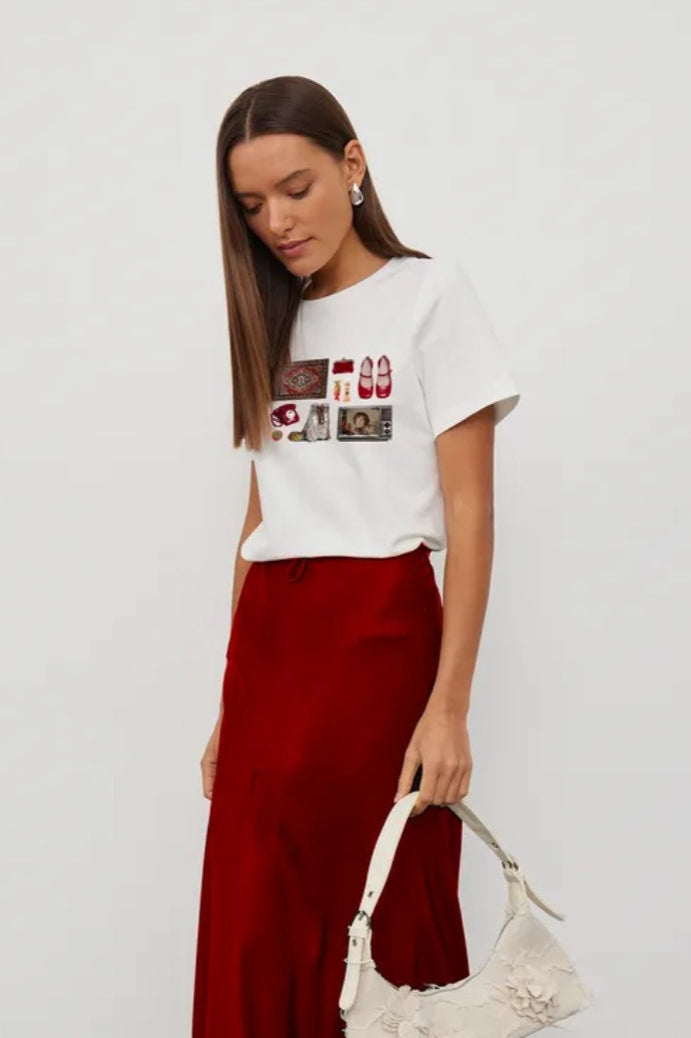 Minimalist Fun Print Loose Cotton T-shirt
