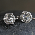 White Rounded Glass Earrings