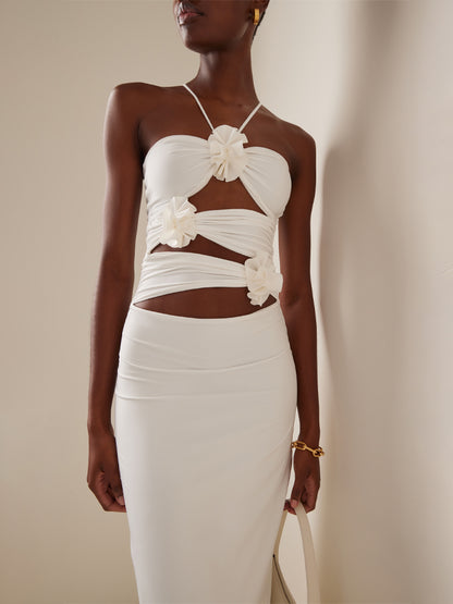 Beach Vacation Three-dimensional Color Maxi Dress