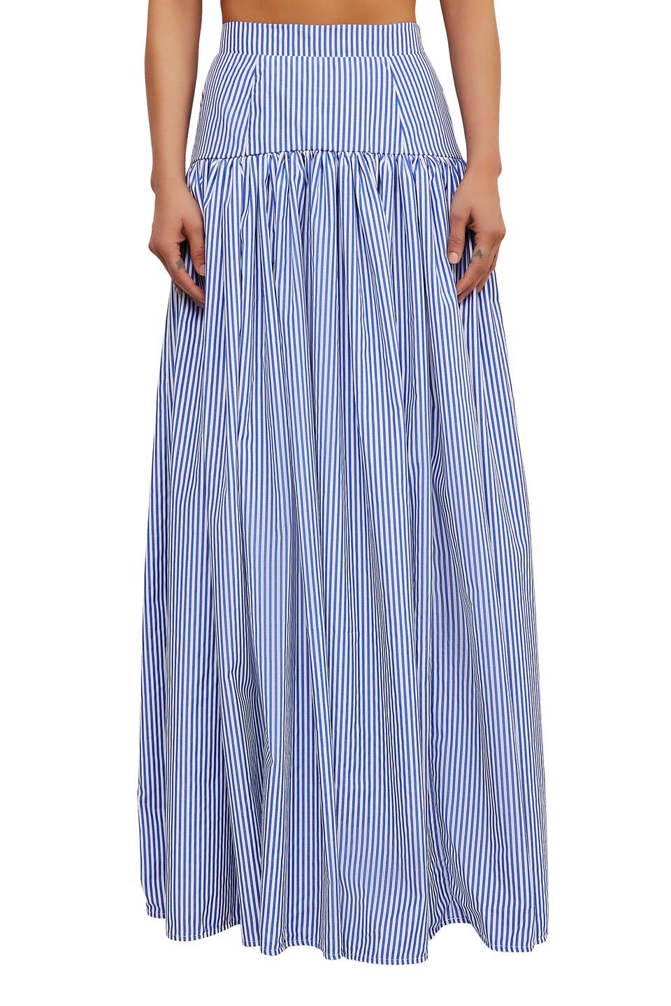 Blue Bar Skirt Set