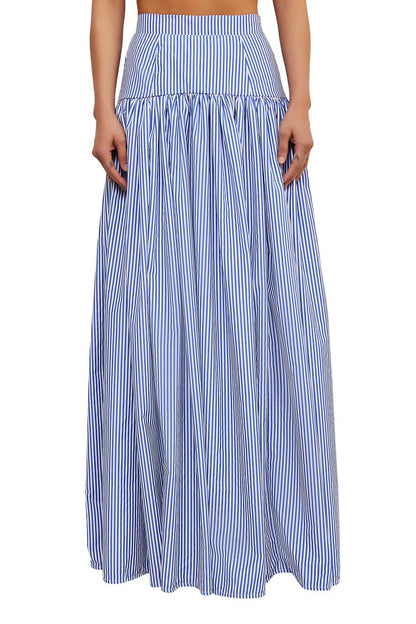 Blue Bar Skirt Set