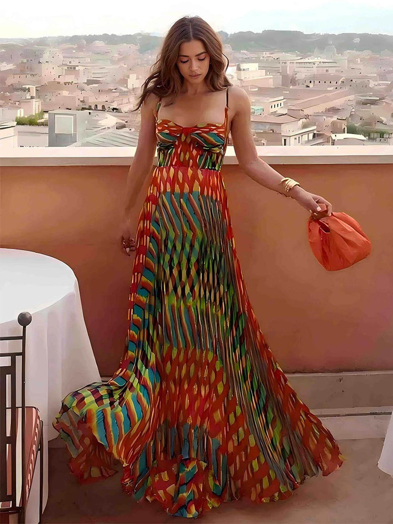 Painted A-line Maxi Dress