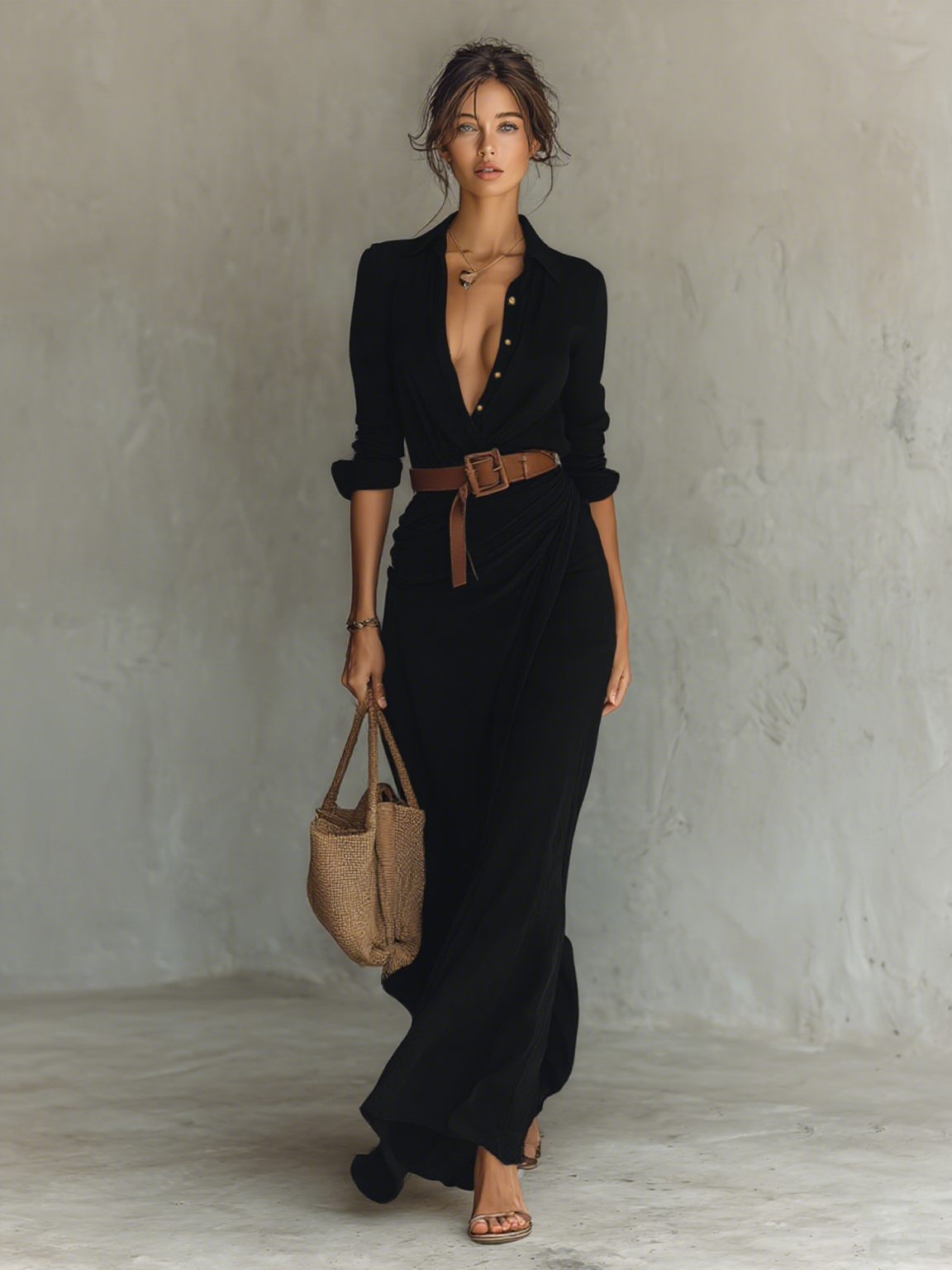 Aphrodite - the Silken Charm Maxi Dress