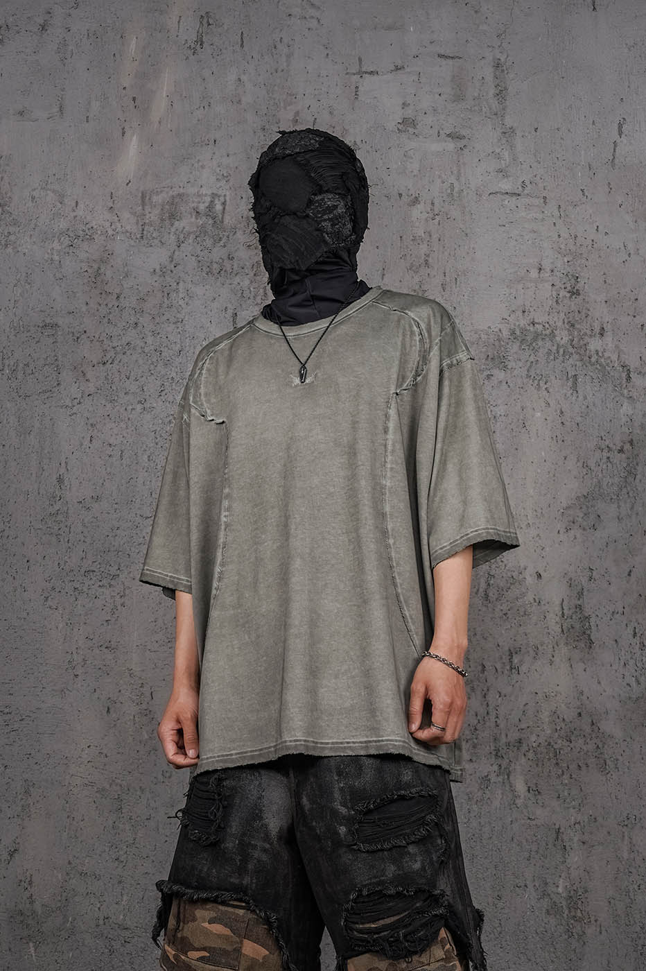 Washed Structured Grey T-shirt