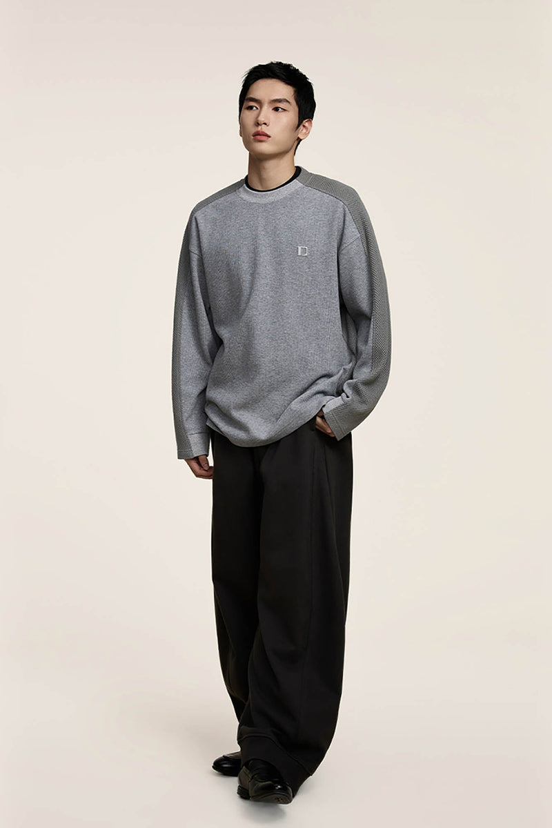 Logo Textured Sleeve Sweatshirt