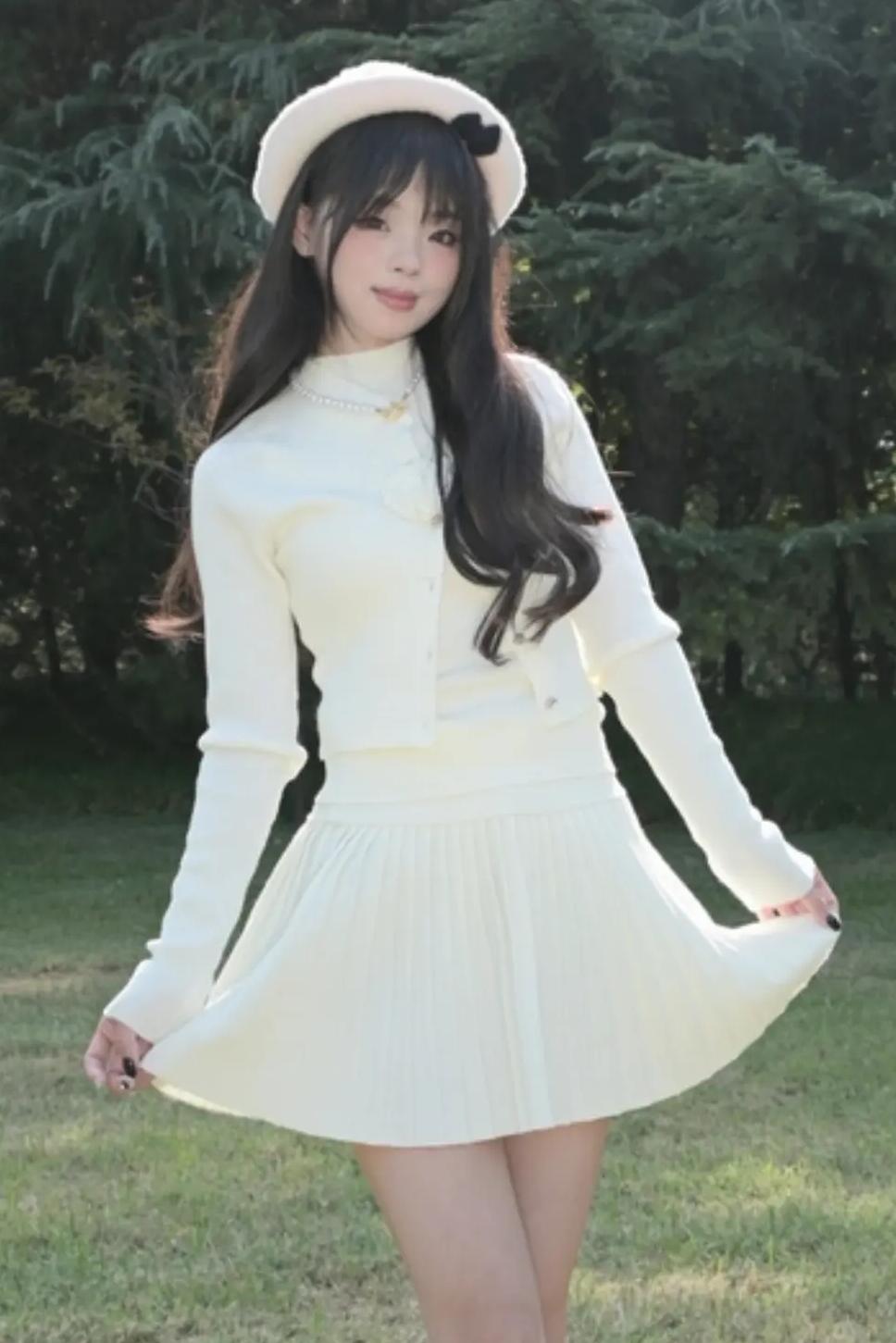 French Knitted Three-piece Set
