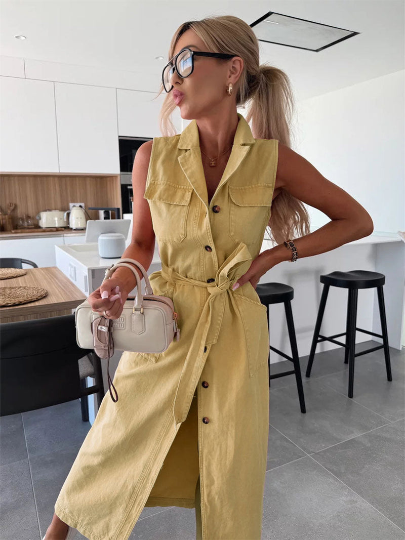 Belt Cool Denim Jumpsuits
