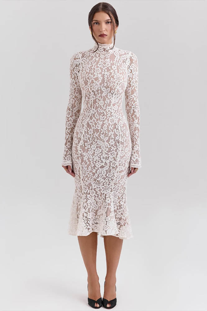 Lace High Waist Slimming Bodycon Dress