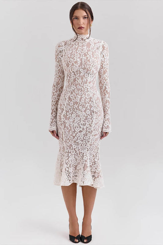 Lace High Waist Slimming Bodycon Dress