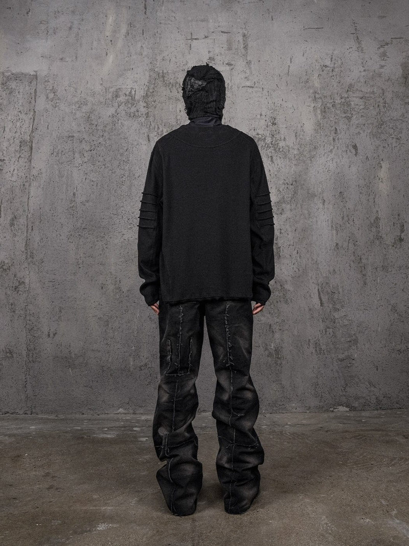 Black Tactical Rivet Cargo Pants